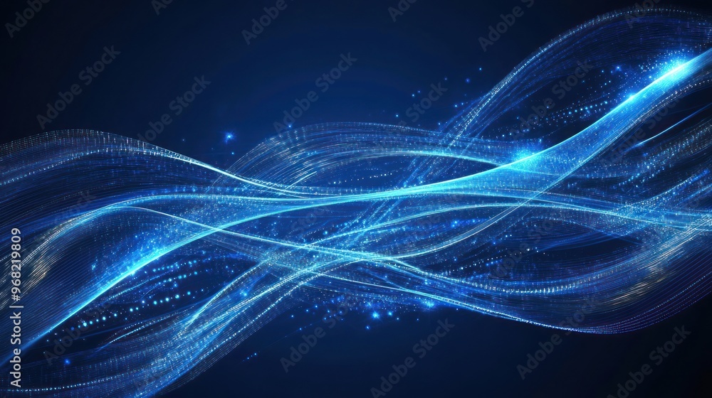 Abstract Blue Wave Background