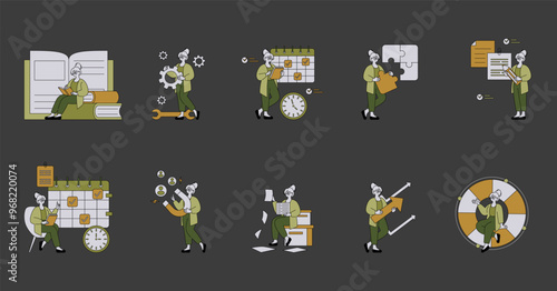 Business Woman. Flat Vector Illustration