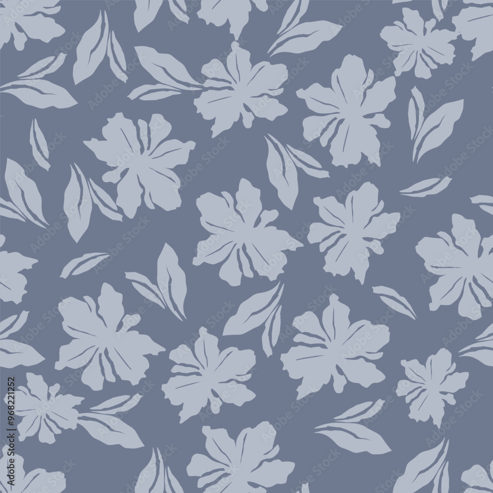 Obraz premium Flowers seamless pattern. vector illustration. Abstract flowers, floral vector with leaves