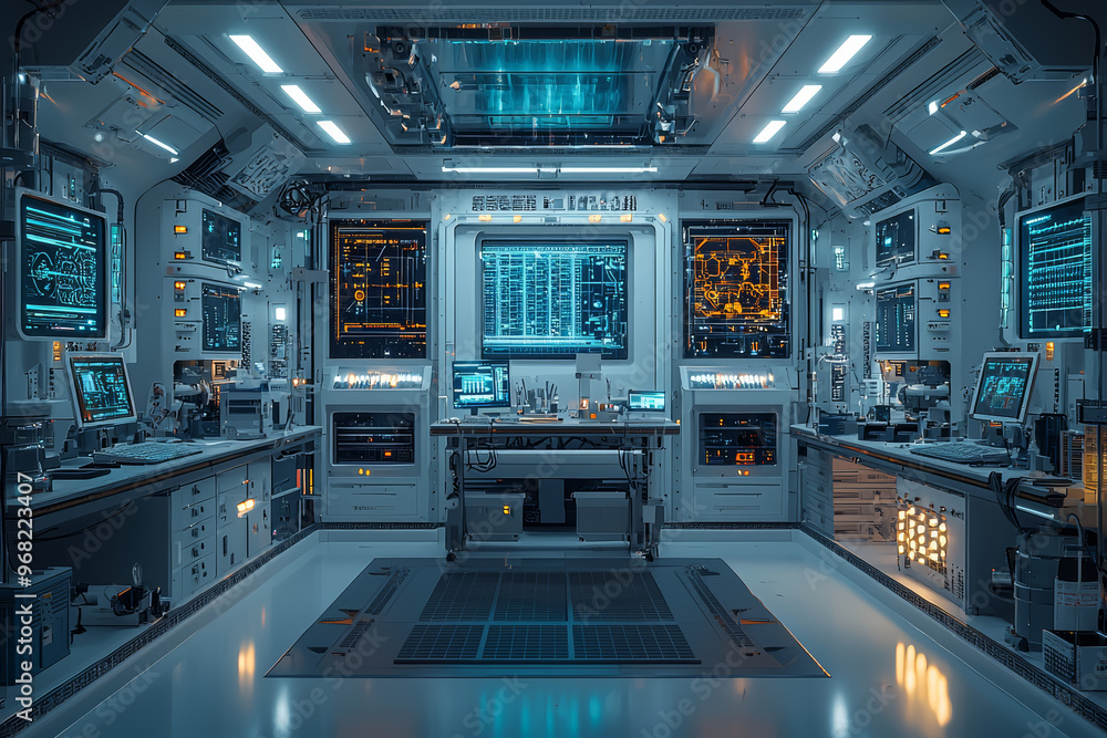 A high-tech laboratory with advanced equipment for scientific experiments, illustrating research and technological progress. Concept of scientific research and industrial technology. A high-tech laboratory with advanced equipment for scientific experiments, illustrating research and technological progress. Concept of scientific research and industrial technology.