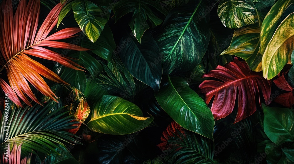 Naklejka premium Tropical Leaf Pattern