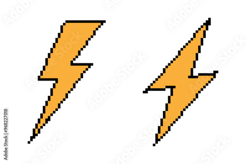 Flash icon pixel art simple design