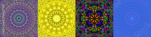 Seamless geometrical mandala pattern set