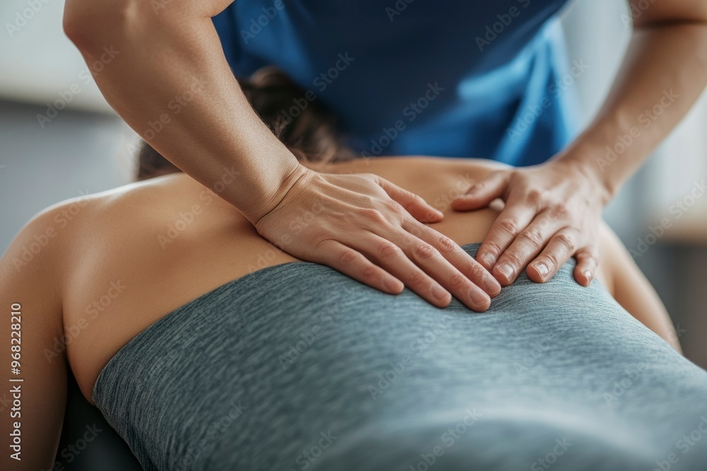Close-up of a Therapist's Hands Massaging a Patient's Back Close-up of a Therapist's Hands Massaging a Patient's Back