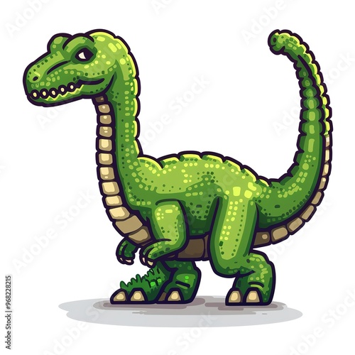 Hadrosaurus 8-bit fantasy animal cartoon isolated whitebackground photo