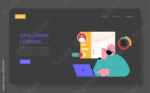 Adult Education. Flat Vector Illustration