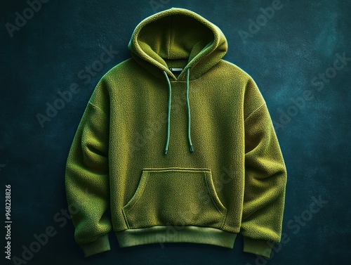 Green Fleece Hoodie with Hood