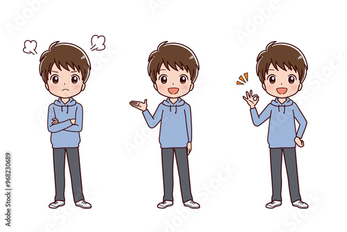 私服の子供のイラスト