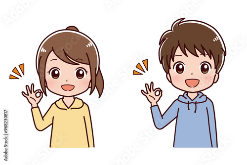 私服の子供のイラスト