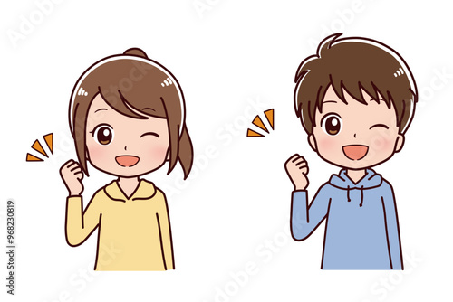 私服の子供のイラスト
