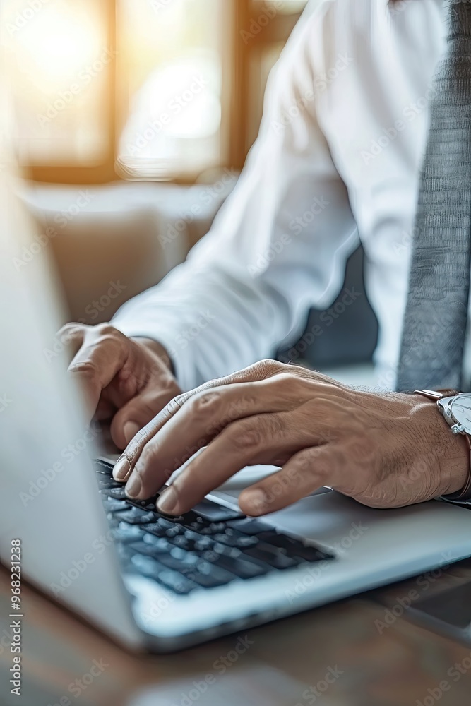 A man is typing on a laptop computer A man is typing on a laptop computer