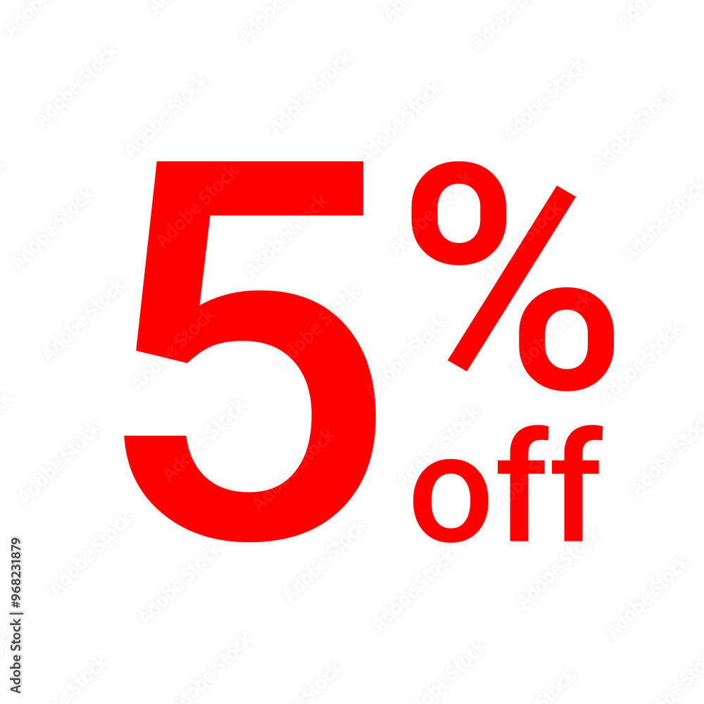 Banner, sign - 5 percent off, 5% off. Advertising for a sale. On a transparent background. Banner, sign - 5 percent off, 5% off. Advertising for a sale. On a transparent background.