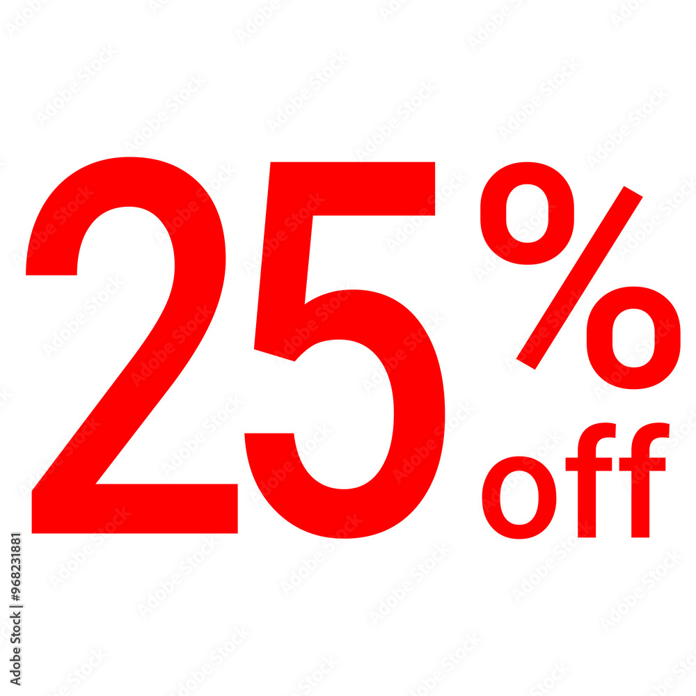 Banner, sign - 25 percent off, 25% off. Advertising for a sale. On a transparent background. Banner, sign - 25 percent off, 25% off. Advertising for a sale. On a transparent background.