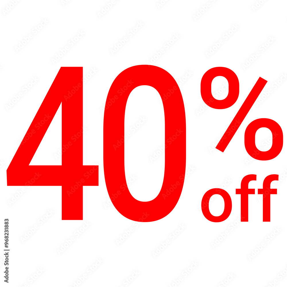 Banner, sign - 40 percent off, 40% off. Advertising for a sale. On a transparent background. Banner, sign - 40 percent off, 40% off. Advertising for a sale. On a transparent background.