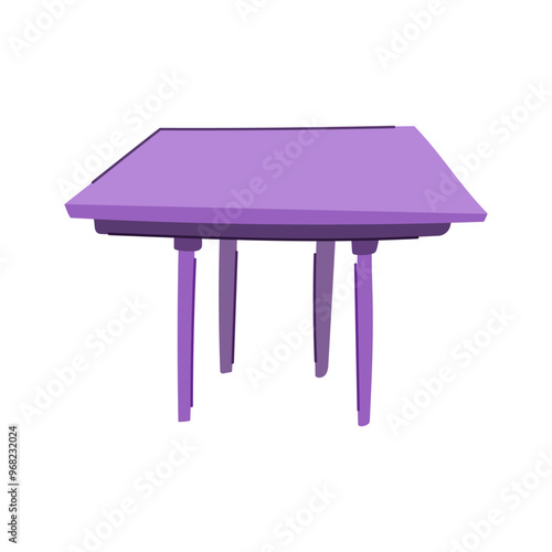 foldable plastic table cartoon. stackable indoor, outdoor picnic, patio garden foldable plastic table sign. isolated symbol vector illustration