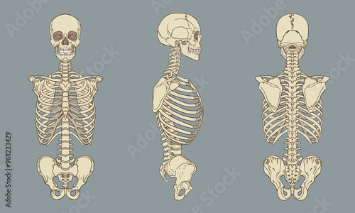 Human Skeleton Torso Views
