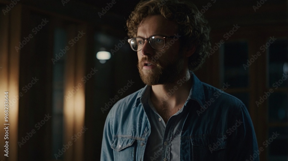 portrait of a man with glasses and curly hair portrait of a man with glasses and curly hair