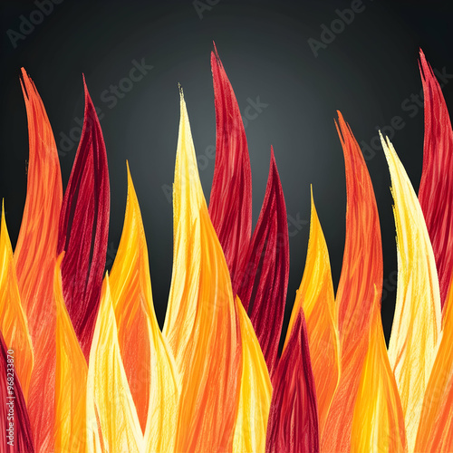 Fiery Crayon Background: Burning with Colo