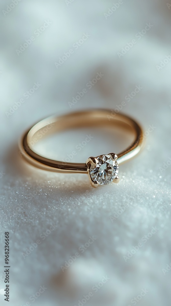 Simple gold band with small diamond engagement ring Simple gold band with small diamond engagement ring
