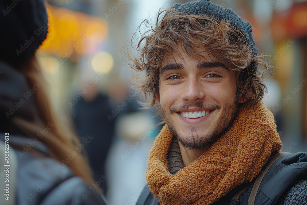A person giving a heartfelt compliment to a stranger, making their day brighter. Concept of kindness and positive interactions. A person giving a heartfelt compliment to a stranger, making their day brighter. Concept of kindness and positive interactions.