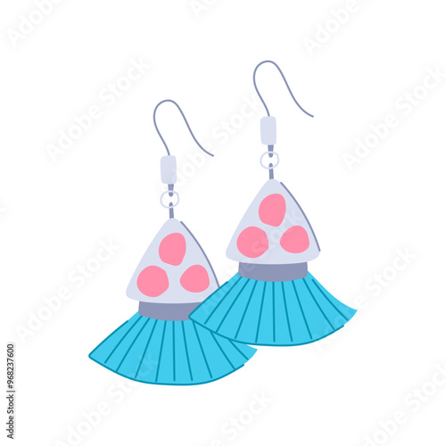 accessories tassel earrings cartoon. style trend, handmade chic, elegant colorful accessories tassel earrings sign. isolated symbol vector illustration