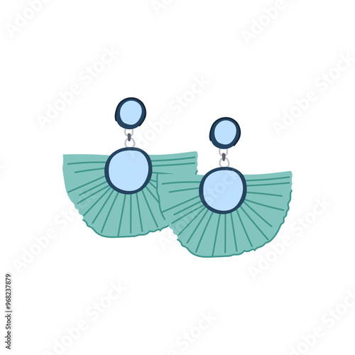 style tassel earrings cartoon. trend handmade, chic elegant, colorful statement style tassel earrings sign. isolated symbol vector illustration