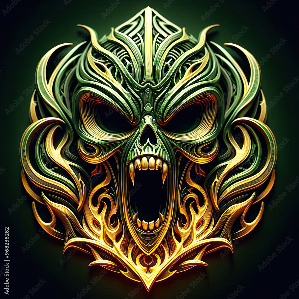 Alien creature logo with 3d illustration style Alien creature logo with 3d illustration style