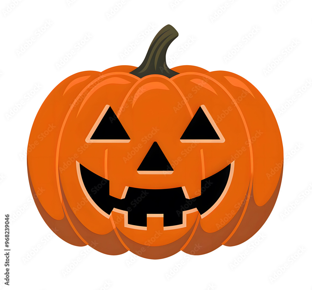 Classic Smiling Jack-O'-Lantern with Triangle Eyes on Transparent Background Classic Smiling Jack-O'-Lantern with Triangle Eyes on Transparent Background