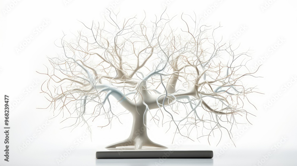 White tree sculpture on a stand White tree sculpture on a stand