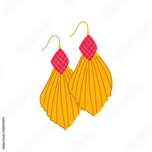 statement tassel earrings cartoon. dangle fringe, beaded s, unique vibrant statement tassel earrings sign. isolated symbol vector illustration