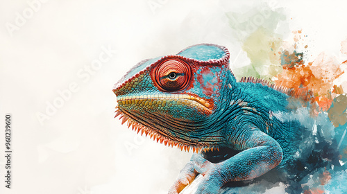 Chameleon Artistic Style Painting Aspect 16:9  photo