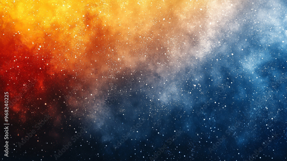 Naklejka premium Abstract Gradient Background with Grainy Texture in Orange, Blue, and Yellow Tones