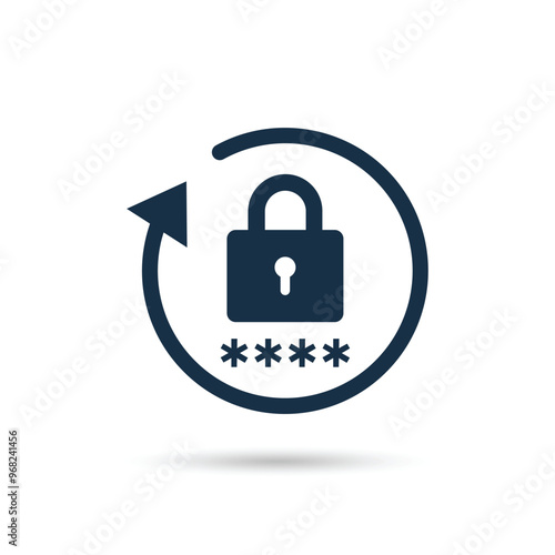 Change password vector icon. Reset password icon. Lock reload icon