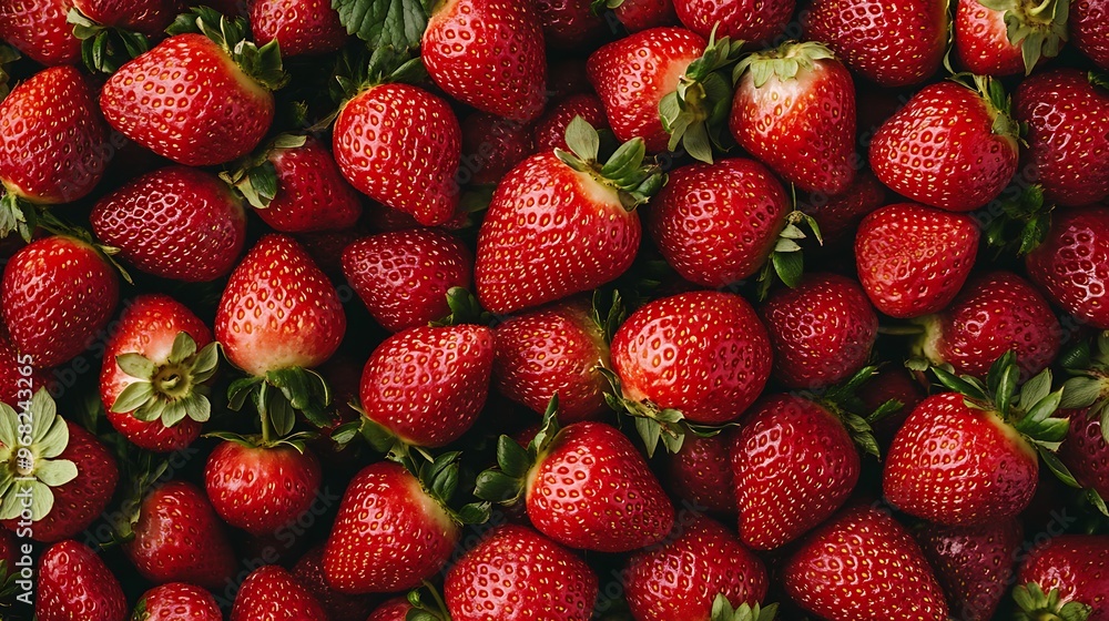 Fresh Red Strawberries Background, Food Texture Fresh Red Strawberries Background, Food Texture