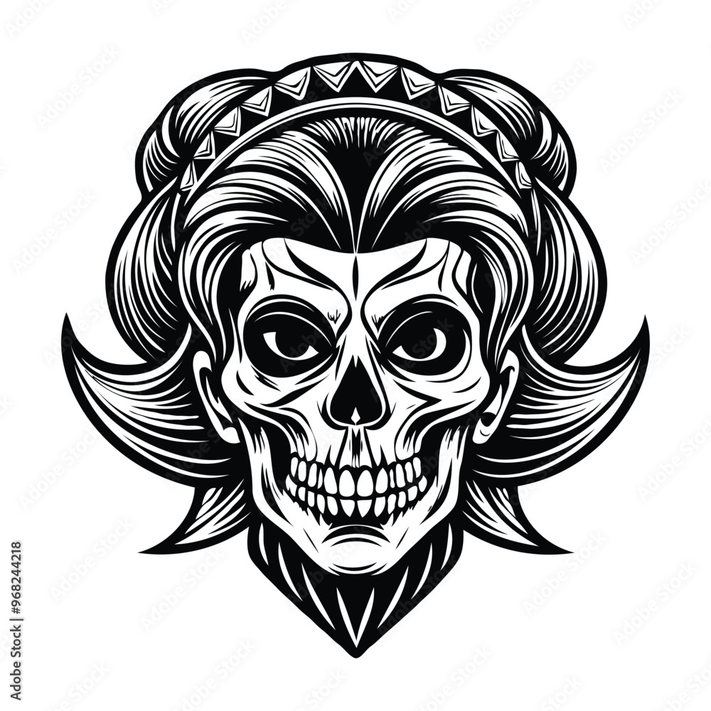 Obraz premium Woman skull silhouette art illustration