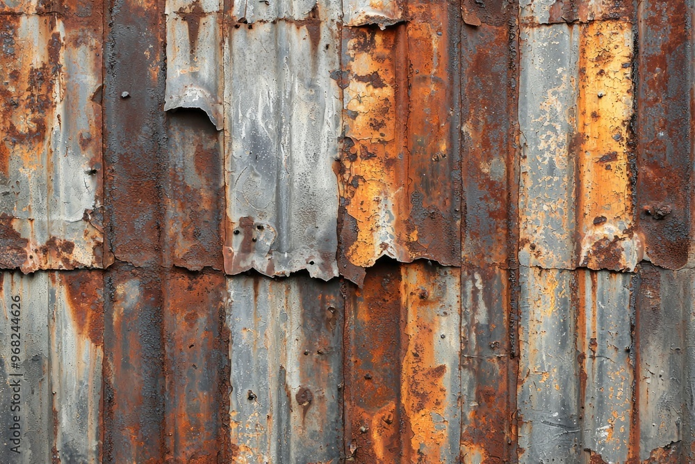 Rusted Metal Sheet with Flaking Paint Rusted Metal Sheet with Flaking Paint