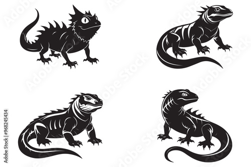 Chameleon silhouette vector art