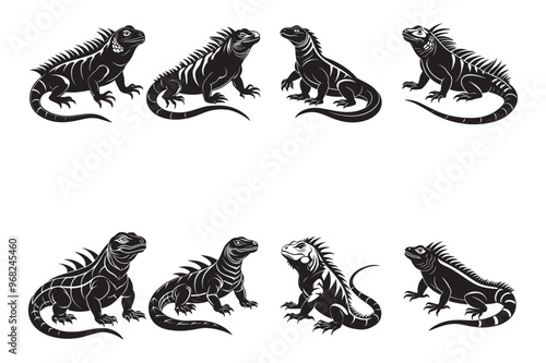 Chameleon silhouette vector art
