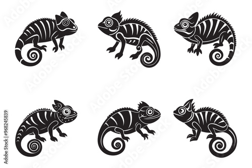 Chameleon silhouette vector art
