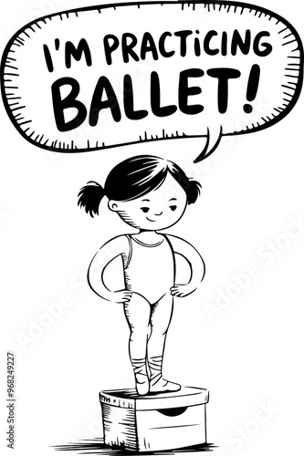 Ballet Practice: Young Dancer on a Box