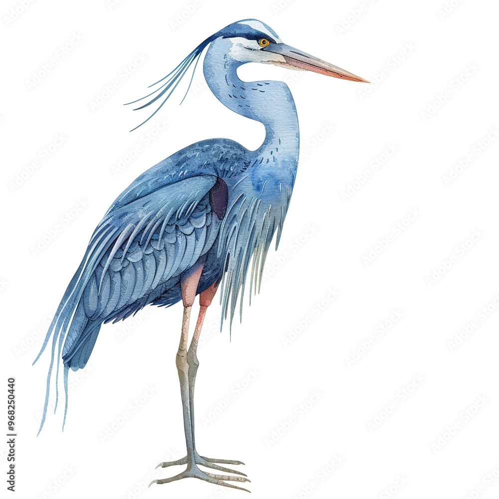 Obraz premium Heron watercolor fantasy animal cartoon isolated whitebackground