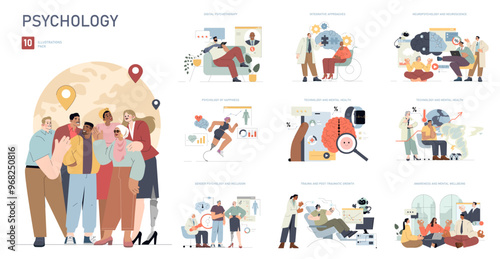 psychology. Flat Vector Illustration