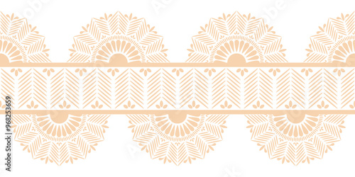 Antique Edge Lace Border Seamless Vector Repeat Pattern	
