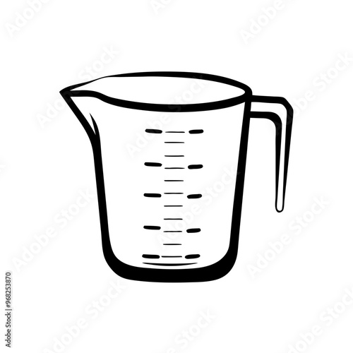 Measuring cup icon, transparent medical dosage symbol