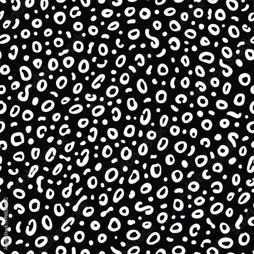 Black and White Playful Leopard Animal Print Seamless Vector Repeat Pattern