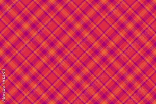 Give check background vector, ethnic texture textile fabric. Scrapbooking tartan plaid seamless pattern in red and pink colors.