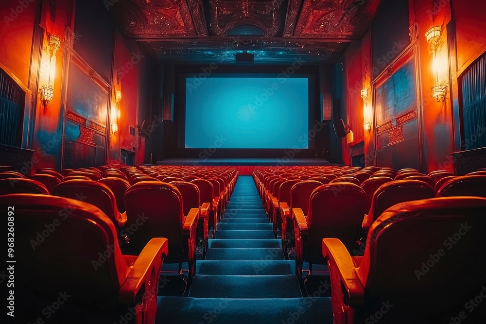 Fototapeta premium Empty Seats in an Old Movie Theater Auditorium
