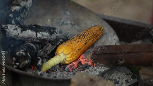 roasting corn 