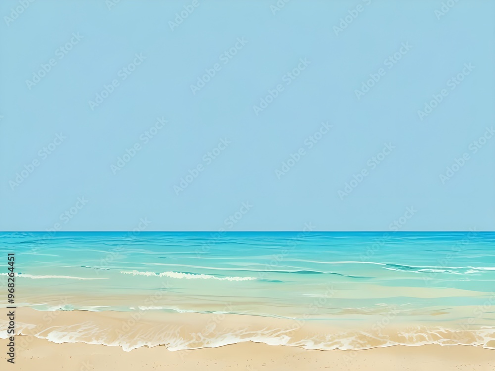 Tranquil Beach Scene with Blue Sky and Crystal Clear Water Tranquil Beach Scene with Blue Sky and Crystal Clear Water