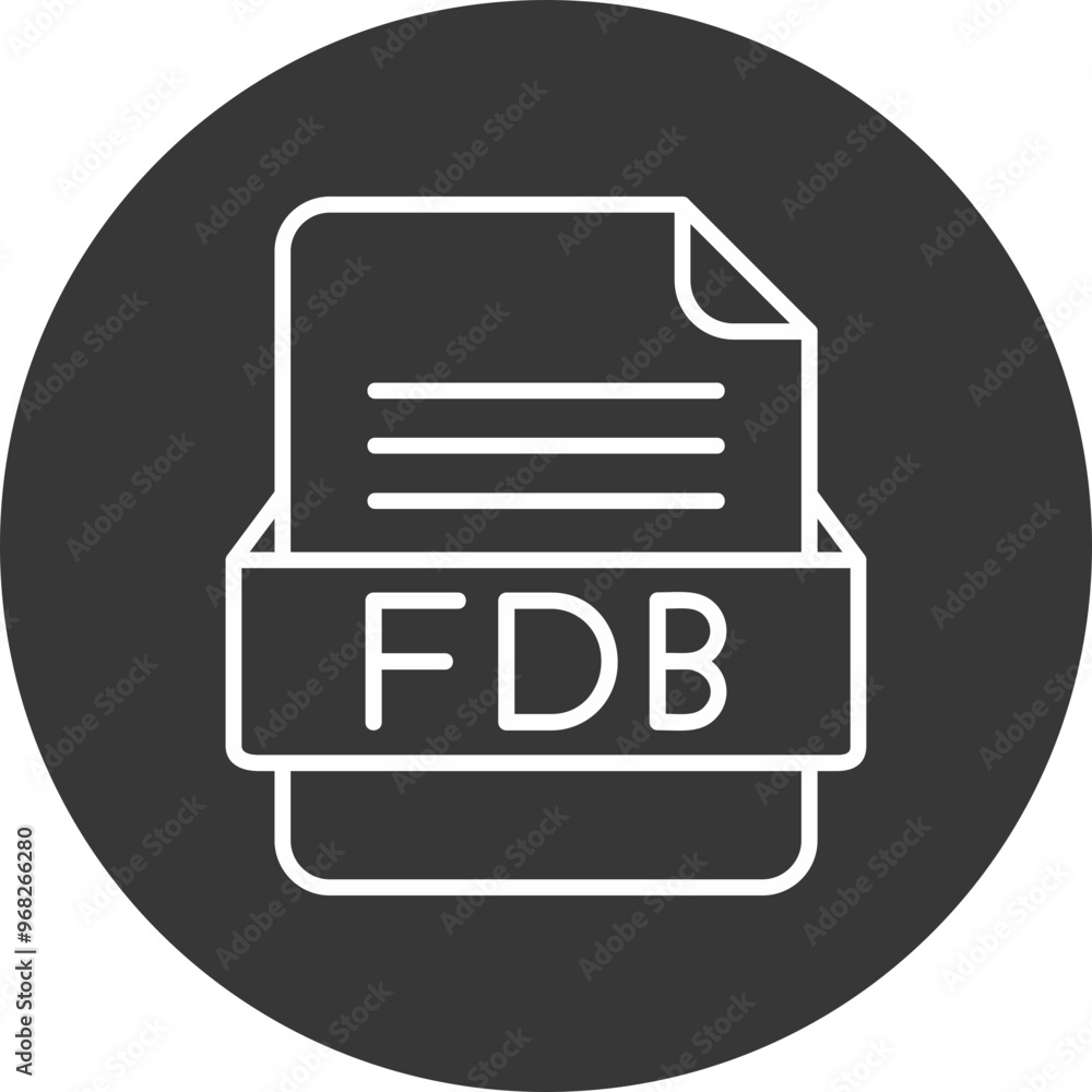 FDB File Format Vector Icon Design FDB File Format Vector Icon Design
